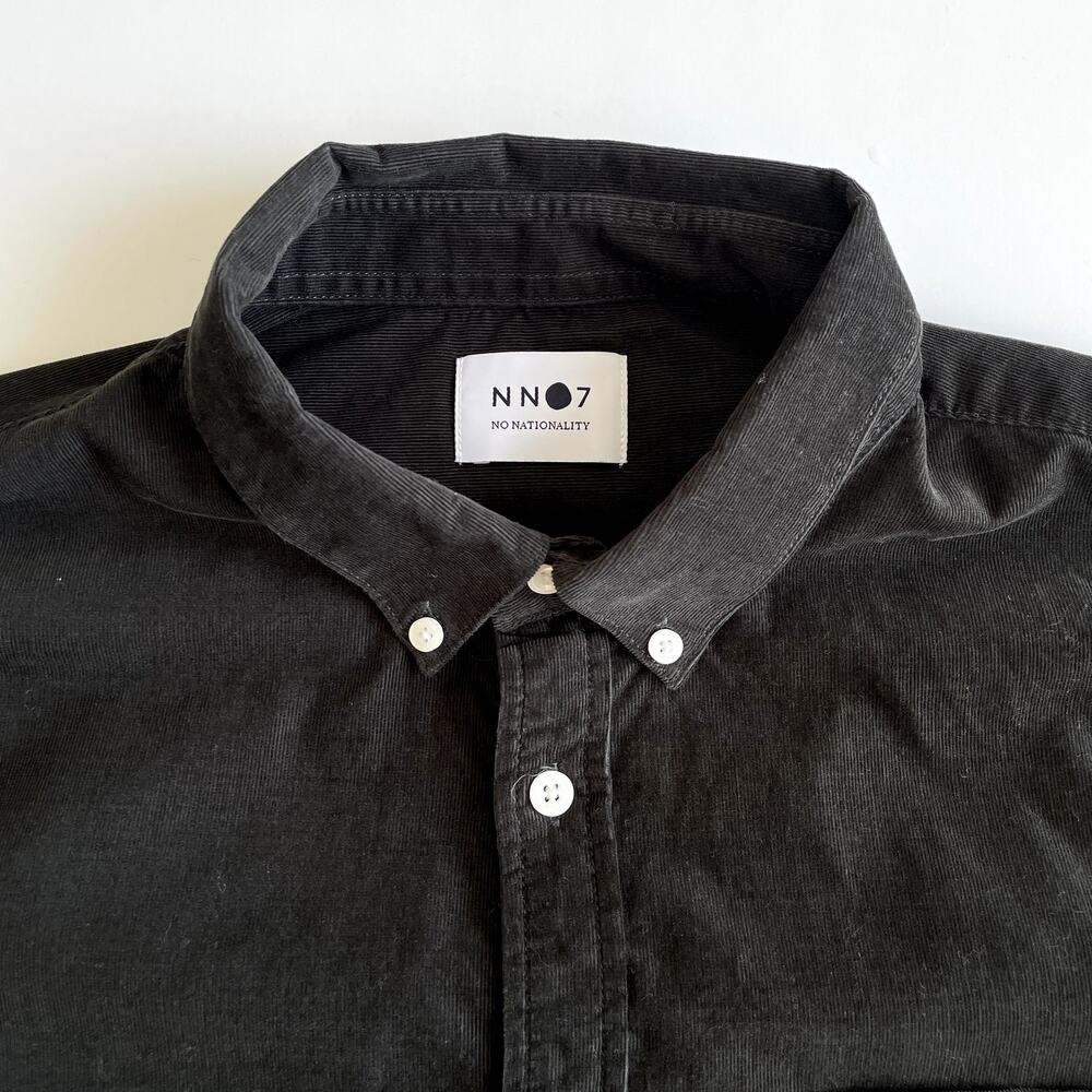 NN07 No Nationality Men's Levon Olive Corduroy Button Down Shirt XL - Picture 4 of 16